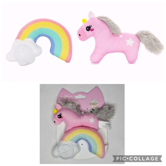 New Hugsmart Meow Buddies Crazy Catcher Rainbow Unicorn Cat Toy Catnip Treat - Picture 1 of 8